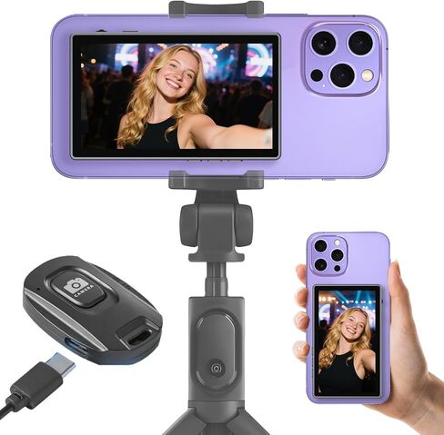 شاشة مراقبة Selfie القابلة للتكبير لجهاز iPhone - شاشة شاشة الكاميرا اللاسلكية المغناطيسية تتساقط اتصال 4K 30 إطارًا في الثانية مع سطوع متكبر 3 مستويات لدفق الصور على Selfie Vlog in Saudi Arabia