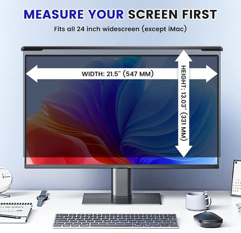 Hanging 32 Inch Computer Privacy Screen Filter, Hanging Computer Screen Privacy Cover, Compatible with, 32 Inch 16:9 Widescreen Monitors, Protect Eyes from Glare and Blue Light in Saudi Arabia