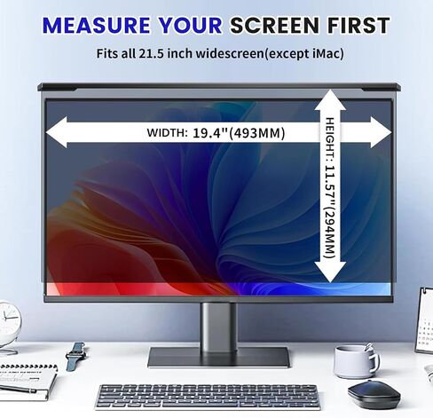 Hanging 32 Inch Computer Privacy Screen Filter, Hanging Computer Screen Privacy Cover, Compatible with, 32 Inch 16:9 Widescreen Monitors, Protect Eyes from Glare and Blue Light in Saudi Arabia