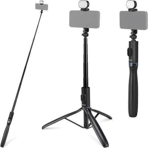 NEEWER Basic Phone Tripod for iPhone & Camera w/Remote & Phone Holder, 66" Metal Selfie Stick Travel Vlog Cell Phone Stand, Portable Camera Cellphone Holder Mount for Video Recording Filming, TS03 in Saudi Arabia
