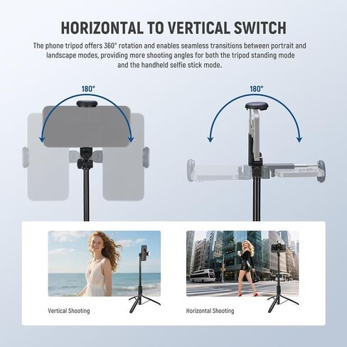 NEEWER Basic Phone Tripod for iPhone & Camera w/Remote & Phone Holder, 66" Metal Selfie Stick Travel Vlog Cell Phone Stand, Portable Camera Cellphone Holder Mount for Video Recording Filming, TS03 in Saudi Arabia
