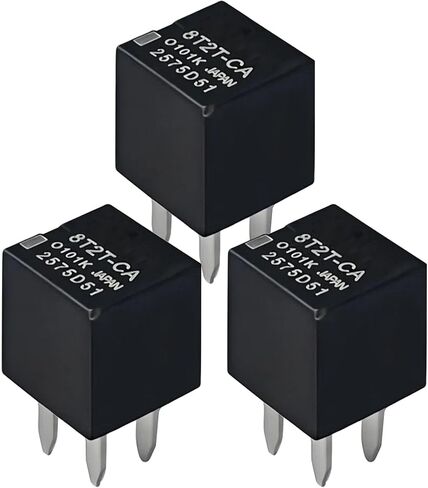 6 قطع 8T2T-CA 12V 20A 4-Pin Micro Relay، يستبدل 5L3Z-14N089-AA 8T2Z-14N089-C HU5Z-14N089-B، صندوق صمامات حجرة المحرك، متوافق مع Ford Lincoln Mercury in Kuwait