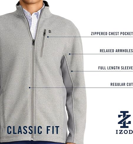 IZOD Mens Shaker Fleece Full Zip Jacket in Saudi Arabia