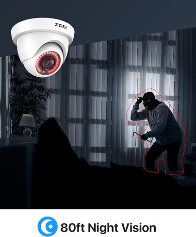 نظام كاميرا أمان سلكية Zosi 5MP ، 4pcs 1080p PAN/TILT 360 ° عرض كاميرا داخلية خارجية ، الكشف عن المركبات البشرية AI ، الرؤية الليلية ، صوت واحد ، H.265+ 8CH DVR مع محرك أقراص ثابت 1 تيرابايت لمدة 24/7 in Kuwait