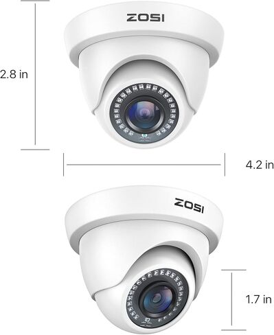 نظام كاميرا أمان سلكية Zosi 5MP ، 4pcs 1080p PAN/TILT 360 ° عرض كاميرا داخلية خارجية ، الكشف عن المركبات البشرية AI ، الرؤية الليلية ، صوت واحد ، H.265+ 8CH DVR مع محرك أقراص ثابت 1 تيرابايت لمدة 24/7 in Kuwait