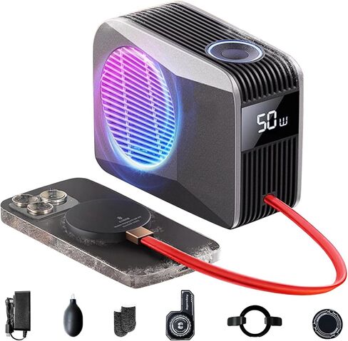 Phone Cooler for Gaming, 48W Magnetic Cell Phone Radiator with Low Noise Liquid Cooling Semiconductor Heatsink for iPhone MagSafe Series/Android/iPad/Tablet/Switch, (Version 5.0) Beyond Phone Fan in Saudi Arabia