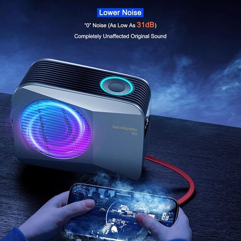 Phone Cooler for Gaming, 48W Magnetic Cell Phone Radiator with Low Noise Liquid Cooling Semiconductor Heatsink for iPhone MagSafe Series/Android/iPad/Tablet/Switch, (Version 5.0) Beyond Phone Fan in Saudi Arabia