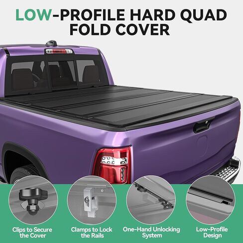 Soft Quad-fold Tonneau Cover Fit for Ford F-150 F150 2015-2025, Fleetside 5.5 Ft Bed in Kuwait