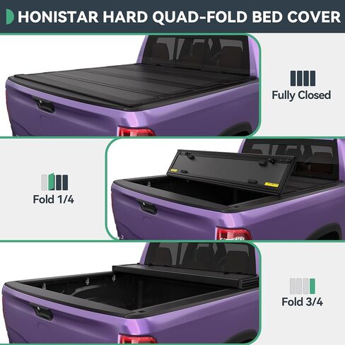 Soft Quad-fold Tonneau Cover Fit for Ford F-150 F150 2015-2025, Fleetside 5.5 Ft Bed in Kuwait