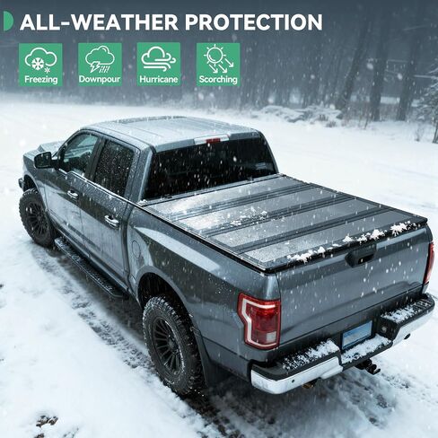 Soft Quad-fold Tonneau Cover Fit for Ford F-150 F150 2015-2025, Fleetside 5.5 Ft Bed in Kuwait