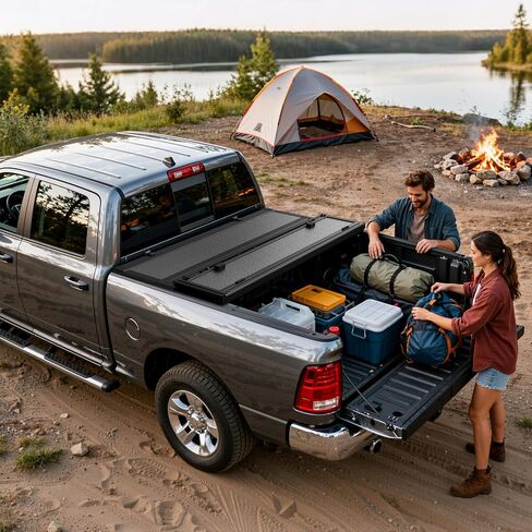 Soft Quad-fold Tonneau Cover Fit for Ford F-150 F150 2015-2025, Fleetside 5.5 Ft Bed in Kuwait