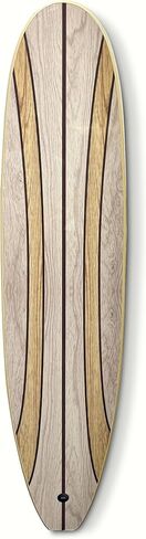 ديكور جدار لوح ركوب الأمواج الطويل - يتم تعليقه عموديًا أو أفقيًا - سطح لامع مثل لوح ركوب الأمواج الحقيقي - منزل الشاطئ، الحياة الساحلية، موضوع الشاطئ الاستوائي - خشب داكن بطول 66 بوصة in Kuwait