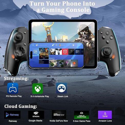 controller وحدة تحكم لعبة Bluetooth في Switch/iPhone/Android - Hall Effect Mownstick & Triggers - متوافقة مع Zenless Zero Zero ، Genshin Impact ، Call of Duty Mobile - جهاز تحكم الهاتف المريح in Kuwait