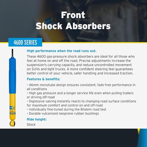 زوج من الصدمات الأحادية الخلفية من سلسلة Bilstein 4600 يناسب 2017-2025 F250 F350 Super Duty 4WD | استبدال ارتفاع المخزون | يشتمل على ملصق TrendsAuto in Saudi Arabia