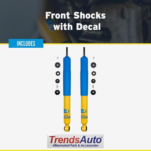 زوج من الصدمات الأحادية الخلفية من سلسلة Bilstein 4600 يناسب 2017-2025 F250 F350 Super Duty 4WD | استبدال ارتفاع المخزون | يشتمل على ملصق TrendsAuto in Saudi Arabia