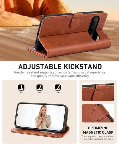 Ocase متوافق مع Google Pixel 10 و Google Pixel 10 Pro Wallet Case ، PU Leather Flip Folio Case مع حاملي البطاقات RFID Forcing Kickstand [Shockproof TPU Inner Shell] 2025 ، Black in Saudi Arabia