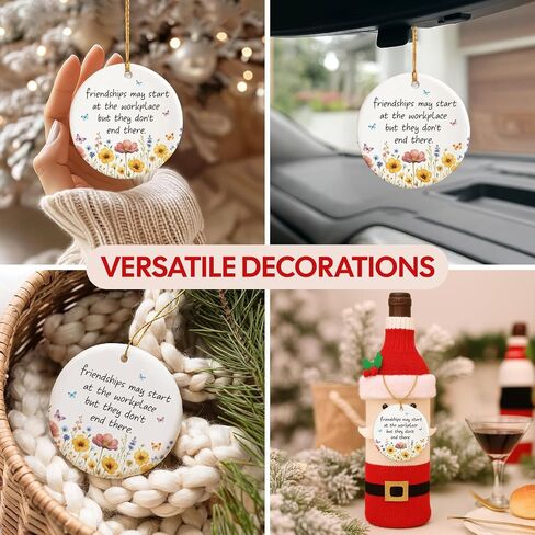 NewEleven Thank You Gifts for Women, Men - Teacher Appreciation Gifts, Thank You Ornaments for Coworkers, Boss, Employee - Teacher Christmas Ornament from Student, Kids - Christmas Ornament in Kuwait
