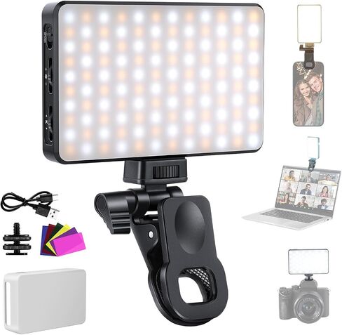 أساسيات Neewer LED Selfie & Tattoo Light متوافق مع iPhone ، مقطع على مرشح CPL/حامل حامل/حامل الهاتف ، ملء الإضاءة إزالة الانعكاس للفنون الفنية للتصوير الفوتوغرافي in Kuwait
