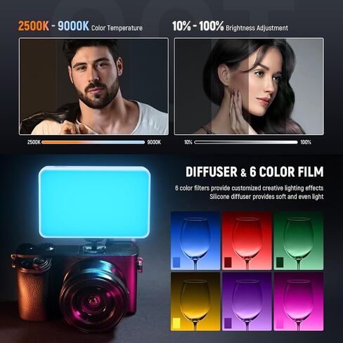 أساسيات Neewer LED Selfie & Tattoo Light متوافق مع iPhone ، مقطع على مرشح CPL/حامل حامل/حامل الهاتف ، ملء الإضاءة إزالة الانعكاس للفنون الفنية للتصوير الفوتوغرافي in Kuwait