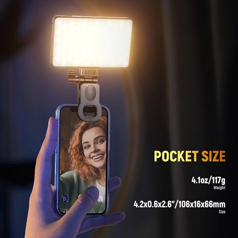 أساسيات Neewer LED Selfie & Tattoo Light متوافق مع iPhone ، مقطع على مرشح CPL/حامل حامل/حامل الهاتف ، ملء الإضاءة إزالة الانعكاس للفنون الفنية للتصوير الفوتوغرافي in Kuwait