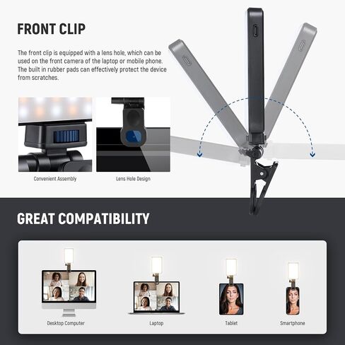 أساسيات Neewer LED Selfie & Tattoo Light متوافق مع iPhone ، مقطع على مرشح CPL/حامل حامل/حامل الهاتف ، ملء الإضاءة إزالة الانعكاس للفنون الفنية للتصوير الفوتوغرافي in Kuwait