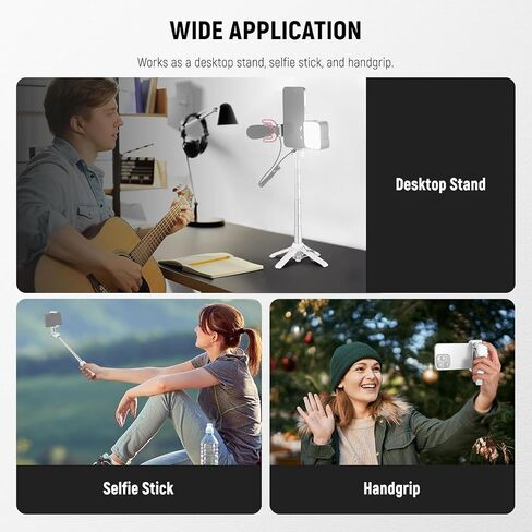 Neewer Mini Desktop Selfie Stick Trans Tripod متوافق مع iPhone GoPro Insta360 DJI مع محور مركزي مركزي مرتفع 360 درجة ، الكاميرا المكتبية الصغيرة المحمولة كاميرا ويب كاميرا خلوية. in Saudi Arabia