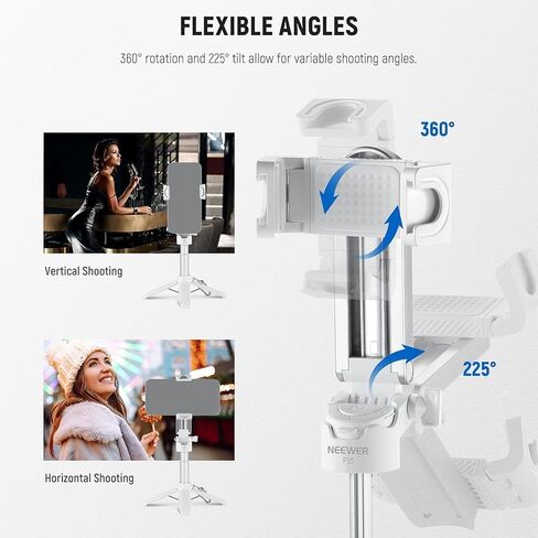 Neewer Mini Desktop Selfie Stick Trans Tripod متوافق مع iPhone GoPro Insta360 DJI مع محور مركزي مركزي مرتفع 360 درجة ، الكاميرا المكتبية الصغيرة المحمولة كاميرا ويب كاميرا خلوية. in Saudi Arabia