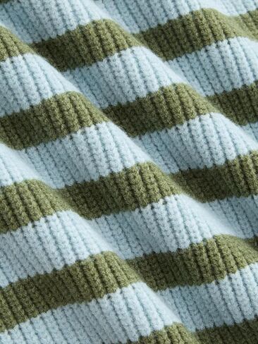 CIDER Women's Striped Quarter Zip Pullover Sweater Mock Neck Knit Fall Fashion Casual Sweater in Saudi Arabia