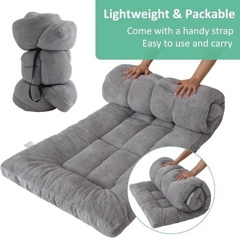 Thick Camping Sleeping Pad - Lamb Fluff Camping Cot Pads for Adult, Soft Sleeping Mat, Non-Slip Camping Mattress Pad for Car Tent in Saudi Arabia