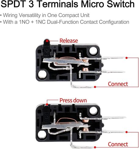 Baomain Micro Switch V-164-1C25 SPDT Momentary R Hooked Lever Arm Snap Action Switch Pack of 5 in Saudi Arabia