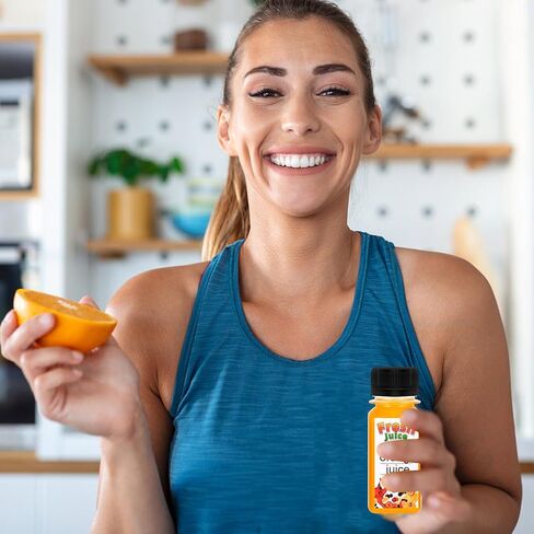 100 Pack 2 oz Small Plastic Shot Bottles with Caps Ginger Shots Bottles for Liquids, Reusable Clear Juice Containers with Scale, Funnels, Stickers for Ginger, Liquids, Beverages in Kuwait