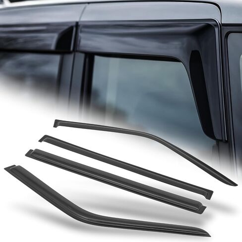M-AUTO Window Visors Rain Guards Shields Compatible with 97-99 Ford F-250, 97-03 Ford F-150, 2004 Ford F-250, Tape-On, 2 PCs in Kuwait