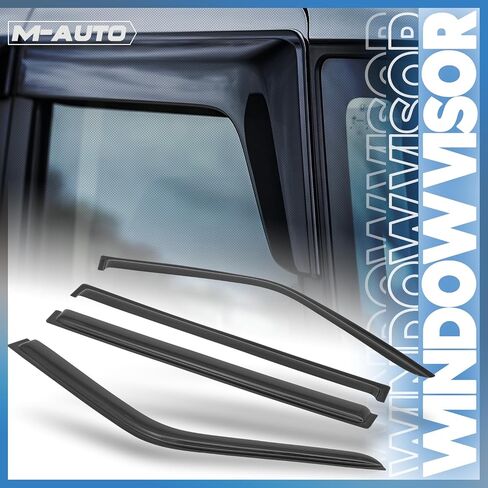 M-AUTO Window Visors Rain Guards Shields Compatible with 97-99 Ford F-250, 97-03 Ford F-150, 2004 Ford F-250, Tape-On, 2 PCs in Kuwait