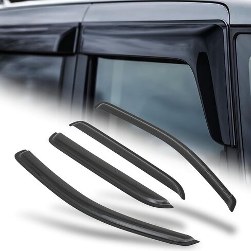 M-AUTO Window Visors Rain Guards Shields Compatible with 97-99 Ford F-250, 97-03 Ford F-150, 2004 Ford F-250, Tape-On, 2 PCs in Kuwait
