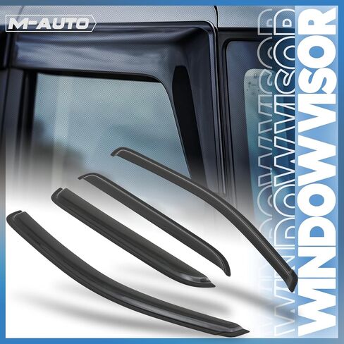 M-AUTO Window Visors Rain Guards Shields Compatible with 97-99 Ford F-250, 97-03 Ford F-150, 2004 Ford F-250, Tape-On, 2 PCs in Kuwait
