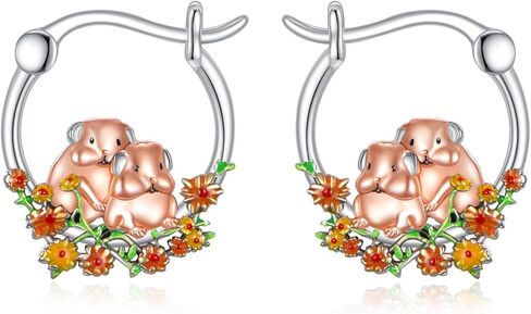 Animal Hoop Earrings Sterling Silver Cute Animal Hoop Earrings Jewelry Gifts for Women in Saudi Arabia