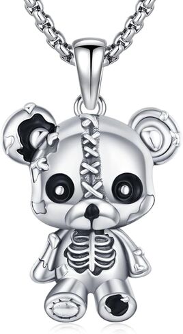 redsun دمية الفودو قلادة 925 الفضة الاسترليني المقدسة الفودو الأرنب قلادة قلادة القوطية الأرنب مجوهرات هدايا للرجال النساء لها هدايا عيد الهالوين in Kuwait