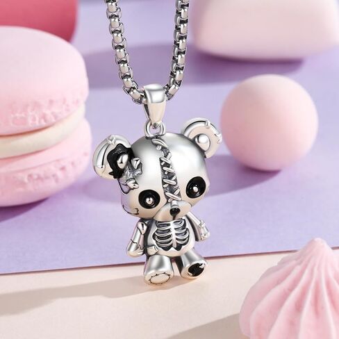 redsun دمية الفودو قلادة 925 الفضة الاسترليني المقدسة الفودو الأرنب قلادة قلادة القوطية الأرنب مجوهرات هدايا للرجال النساء لها هدايا عيد الهالوين in Kuwait