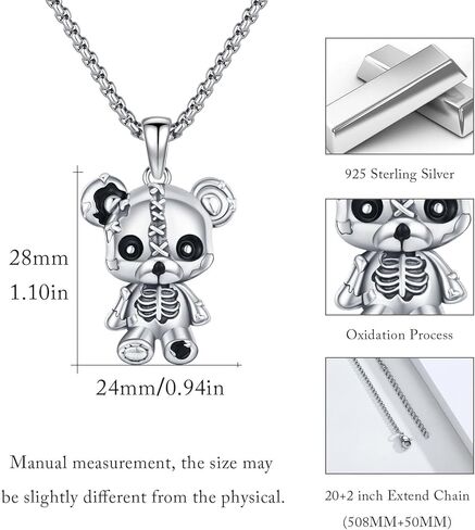 redsun دمية الفودو قلادة 925 الفضة الاسترليني المقدسة الفودو الأرنب قلادة قلادة القوطية الأرنب مجوهرات هدايا للرجال النساء لها هدايا عيد الهالوين in Kuwait