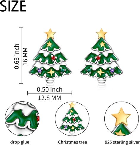 DAOCHONG عيد الميلاد أقراط ثلج أقراط للنساء فضة لطيف عيد الميلاد ثلج أقراط الشتاء عطلة عيد الميلاد مجوهرات هدايا عيد الميلاد in Saudi Arabia