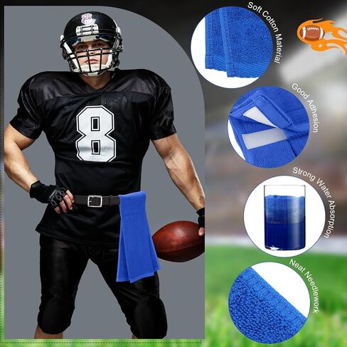 Shimeyao 2 Pcs Cotton Sports Football Towel with Closure Pitching Football Sweat Towel for Sports Gym Men Women Accessories(Black,Classic) in Saudi Arabia