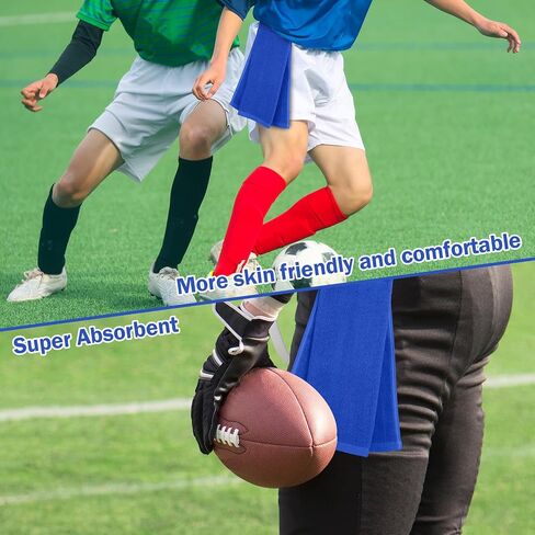 Shimeyao 2 Pcs Cotton Sports Football Towel with Closure Pitching Football Sweat Towel for Sports Gym Men Women Accessories(Black,Classic) in Saudi Arabia