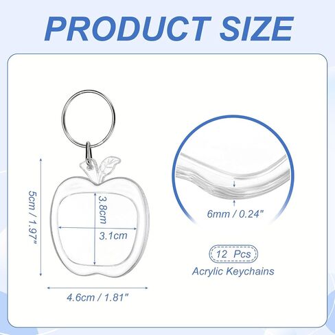 PATIKIL Photo Frame Keyring, Rectangle Acrylic Custom Keychain Personalized DIY Keychains for Souvenir Anniversary Holiday in Saudi Arabia