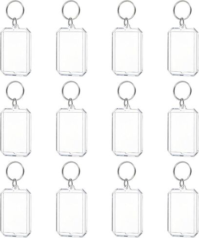 PATIKIL Photo Frame Keyring, Rectangle Acrylic Custom Keychain Personalized DIY Keychains for Souvenir Anniversary Holiday in Saudi Arabia