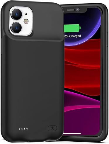 علبة البطارية لـ iPhone 12 mini /13 mini ، تم ترقيتها 6500 مللي أمبير في الساعة قابلة لإعادة الشحن القابلة لإعادة الشحن المتوافقة مع iPhone 12 mini /13 mini (5.4 بوصة) حزمة الشاحن الواقية للبطارية (أسود) in Kuwait