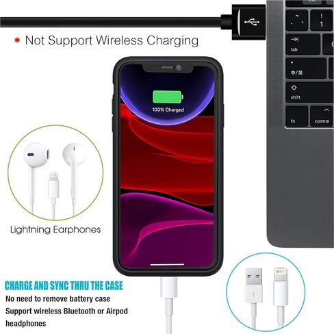 علبة البطارية لـ iPhone 12 mini /13 mini ، تم ترقيتها 6500 مللي أمبير في الساعة قابلة لإعادة الشحن القابلة لإعادة الشحن المتوافقة مع iPhone 12 mini /13 mini (5.4 بوصة) حزمة الشاحن الواقية للبطارية (أسود) in Kuwait
