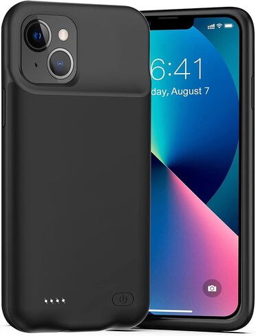 علبة البطارية لـ iPhone 12 mini /13 mini ، تم ترقيتها 6500 مللي أمبير في الساعة قابلة لإعادة الشحن القابلة لإعادة الشحن المتوافقة مع iPhone 12 mini /13 mini (5.4 بوصة) حزمة الشاحن الواقية للبطارية (أسود) in Kuwait