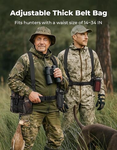 KEMIMOTO Dove Hunting Belt, Tactical Shell Pouch Dove Belt for Bird Turkey Pigeon Hunting with Shoulder Strap, Battle Belt 4 Pouches to Carry Tools Accessories and Gear in Saudi Arabia