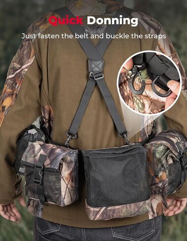 KEMIMOTO Dove Hunting Belt, Tactical Shell Pouch Dove Belt for Bird Turkey Pigeon Hunting with Shoulder Strap, Battle Belt 4 Pouches to Carry Tools Accessories and Gear in Saudi Arabia