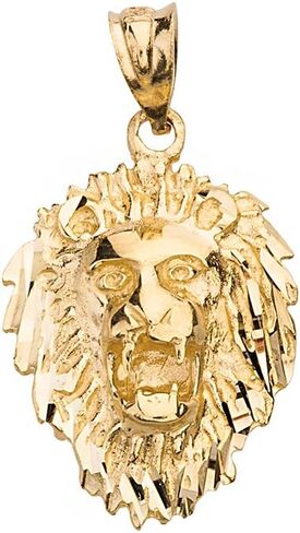 Claddagh Gold Leo Zodiac Sign Charm Roaring Lion Head Pendant (Sterling-Silver) in Saudi Arabia